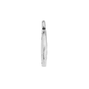 Side profile of the silver Aries charm showing its thin edge and 2mm hanging loop
