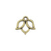 Antiqued brass open lotus charm, front view showing the cutout petals and top hanging loop