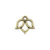Antiqued Brass Open Lotus Charm (13x15mm)