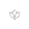 Antiqued Silver Open Lotus Charm (13x15mm)