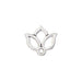 Smaller, tighter crop of the silver open lotus charm showing the petal cutouts and hanging loop