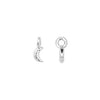 Shiny Silver Crescent Moon Charm (10x4mm)