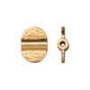 24K Gold Plated Hammered Baule Bead (13x10mm)