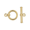 24K Gold Plated Fancy Bar & Ring Toggle Clasp Set (12mm)