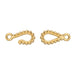 24K gold plated beaded hook and eye clasp set, 14x7mm, with the hook and teardrop eye side by side