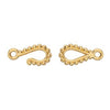 24K Gold Plated Beaded Hook & Eye Clasp Set (14x7mm)
