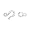 White Bronze Hammered Hook & Eye Clasp Set (14x10mm)