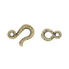 Antiqued Brass Hammered Hook & Eye Clasp Set (14x10mm)