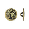 Antiqued Brass Tree of Life Button (16mm)