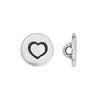 Antiqued Silver Small Heart Button (12mm)