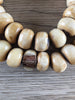 Hidden Gems: Large Light Brown Kenya Bone Beads (2 Broken Beads)