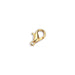 24K gold plated lobster clasp, single clasp on white background with trigger and jump ring loop visible
