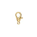 Gold plated zinc alloy lobster clasp, 6x12mm, shown on a white background with small ring at the bottom