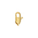 24K gold plated brass lobster clasp, 14mm, shown front view on a white background