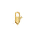 Gold lobster clasp with smooth polished surface and spring lever, a slightly smaller crop of the same view