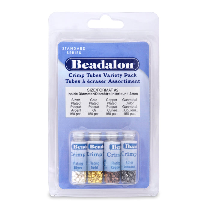Silver Plated Crimp Tubes (Size #2, 1.3mm I.D., 1.8mm O.D., 600 pc)