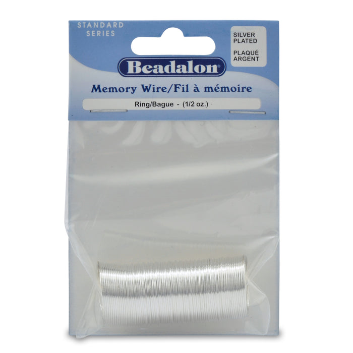Memory Wire, Round, Ring, Silver Plated (0.5 oz / 14 g, approx. 99 coils/pack)
