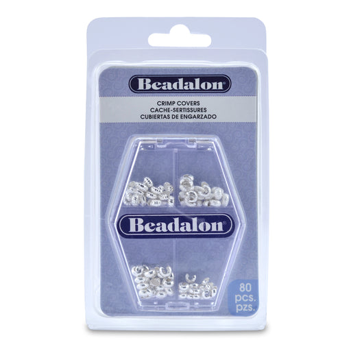 3mm Silver Plated Crimp Covers (80 pieces)
