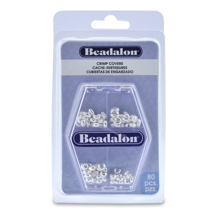 3mm Silver Plated Crimp Covers (80 pieces)