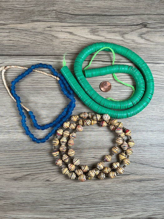 Hidden Gems: Bundle Paper Vinyl Recycled Glass Beads