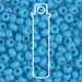 Opaque turquoise blue Miyuki 6/0 seed beads close-up with a tube outline overlay