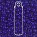 Opaque cobalt Miyuki seed beads #414, close-up of glossy blue 6/0 beads with a tube outline icon