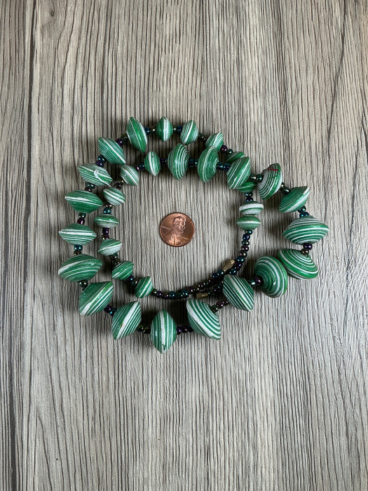 Hidden Gems: Green African Paper Beads