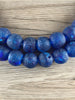 Hidden Gems: Rustic Jumbo Blue Recycled Glass Beads