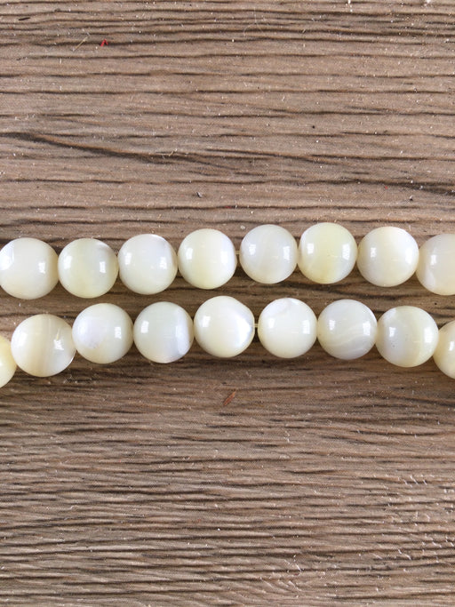 Hidden Gems: Round Mother of Pearl Beads (Multiple Strands, Tangled)