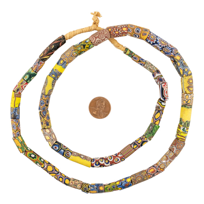 Thin Antique Venetian Millefiori African Trade Beads #20721