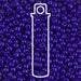 Opaque cobalt Miyuki seed beads #414 close-up with a white tube outline showing the 22g vial