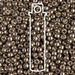 Duracoat galvanized pewter Miyuki seed beads, close-up of the metallic finish with a tube outline overlay