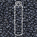 Gunmetal Miyuki seed beads, glossy grey 8/0 glass beads close up with a tube outline overlaid
