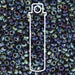 Picasso opaque cobalt Miyuki seed beads, close-up of blue glass beads with a tube outline overlay