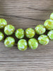Hidden Gems: Lime Green Round Patterned Java Glass Beads