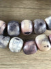 Hidden Gems: Spherical Grey Batik Bone Beads (Pink Tone)