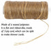 Artificial sinew spool with loose end split into thinner cords, text describing flat 5-ply waxed polyester