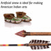 Beaded moccasins and arrows, examples of American Indian arts made with artificial sinew