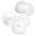 BeadSmith No Tangle thread bobbins in clear white plastic, several bobbins grouped and shown at different angles