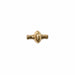 Antiqued brass magnetic quick crimp clasp, closed, on white background