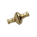 Closed magnetic crimp clasp at an angle showing the seam and ridged crimp ends