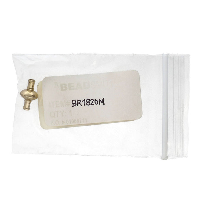 Brass magnetic quick crimp clasp in a labeled clear zip bag with quantity 1