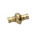 Antiqued brass magnetic quick crimp clasp closed at an angle showing the slotted crimp ends