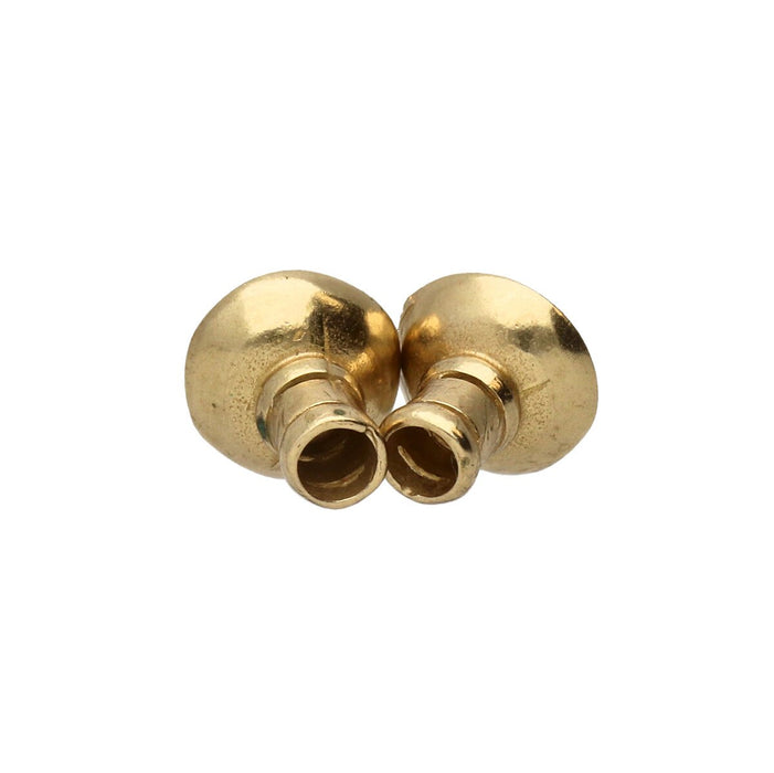 Antiqued brass magnetic quick crimp clasp split into two halves showing the 3mm open crimp tube ends