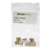 Brass slide clasps in a clear zip bag with a Beadsmith label reading item BR2302, quantity 8, made in Israel