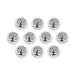 Antiqued silver Tree of Life buttons, ten round pewter buttons arranged in rows