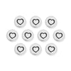 Antiqued Silver Small Heart Button Set (10 Pack, 12mm)