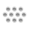 Antiqued Silver Small Lotus Button Set (10 Pack, 12mm)