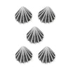 Antiqued Silver Scallop Shell Button Set (5 Pack, 13mm)