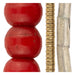 Ethiopian Bead Set: Vermilion Padre, Brass Heishi & Silver Tube (3 Strands, 2-8mm)